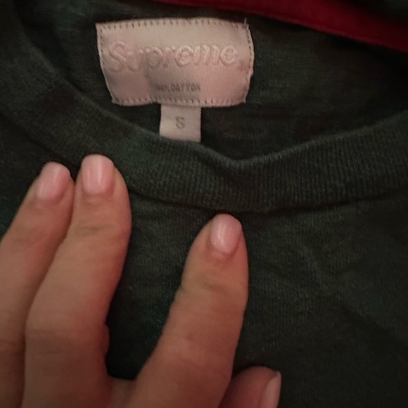 Supreme Green and Red Short Sleeve Tee - Picture 2 of 4